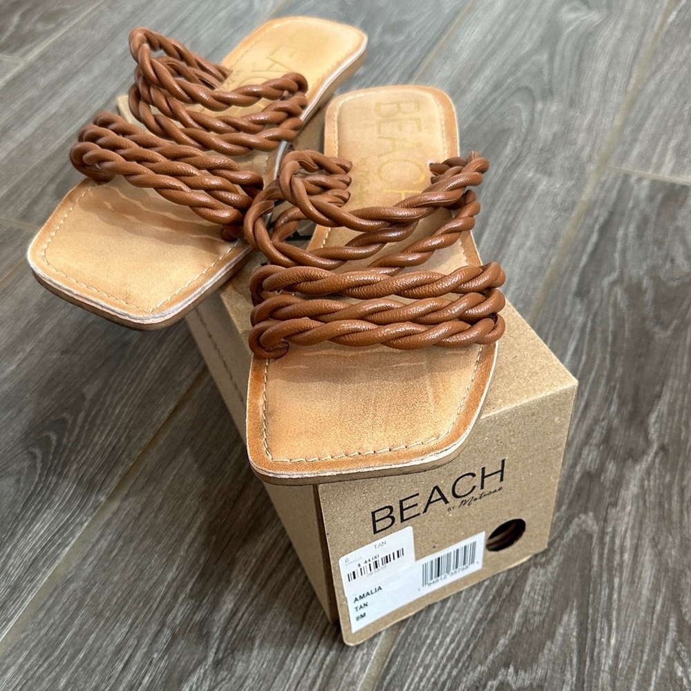 Beach by Matisse Brown Braided Sandals size 8 women’s EUC